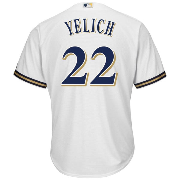 Christian Yelich Milwaukee Brewers Majestic Official Cool Base Player Jersey – White 2019