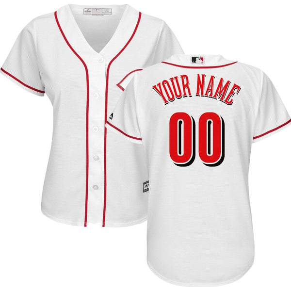 Cincinnati Reds Majestic Women's Home Cool Base Custom Jersey - White 2019