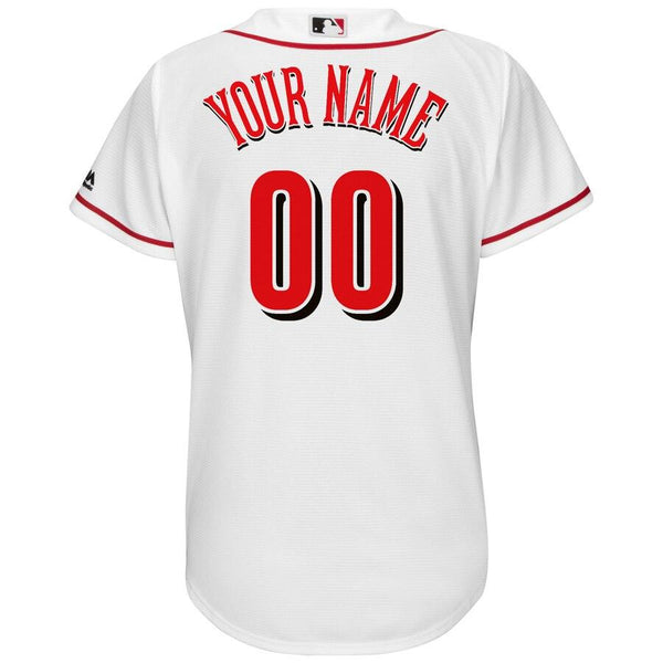 Cincinnati Reds Majestic Women's Home Cool Base Custom Jersey - White 2019
