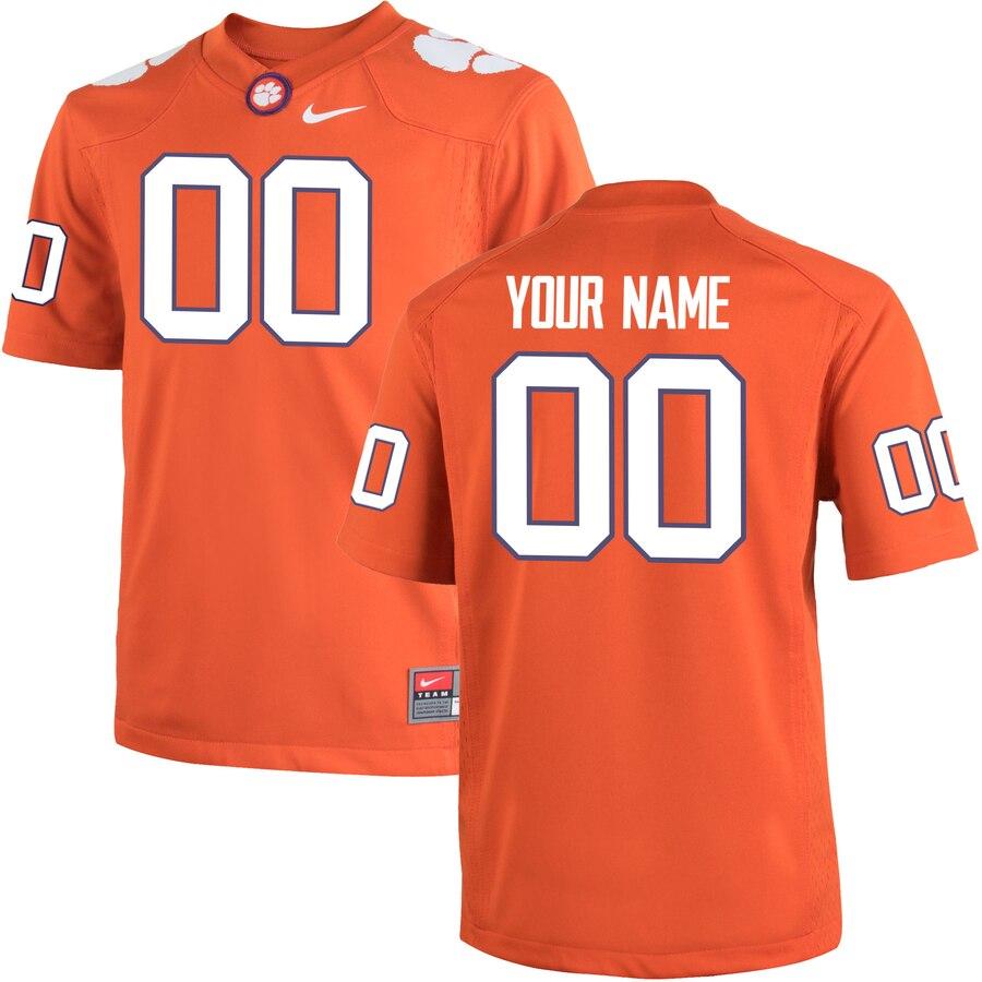 Clemson Tigers Youth Custom Team Color Jersey - Orange 2019