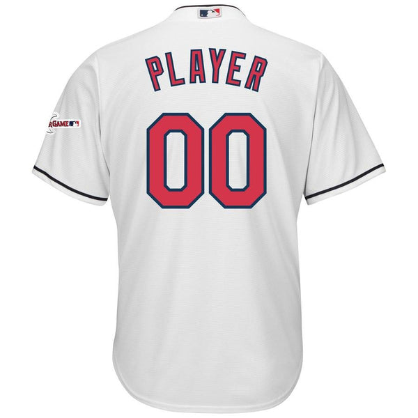 Cleveland Indians Majestic Home 2019 All-Star Game Patch Cool Base Custom Jersey – White 2019