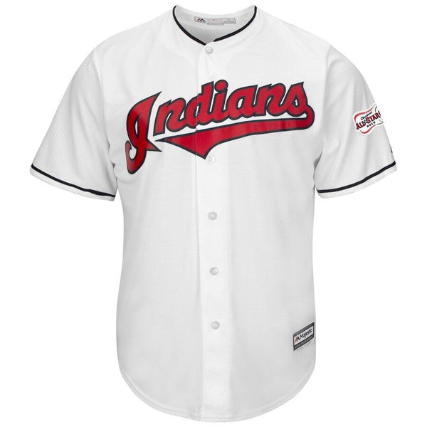 Cleveland Indians Majestic Home 2019 All-Star Game Patch Cool Base Custom Jersey – White 2019