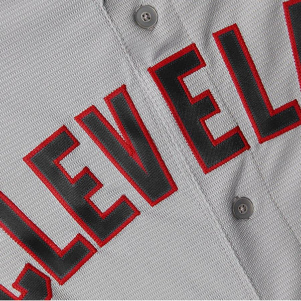 Cleveland Indians Majestic Official Cool Base Jersey - Gray 2019