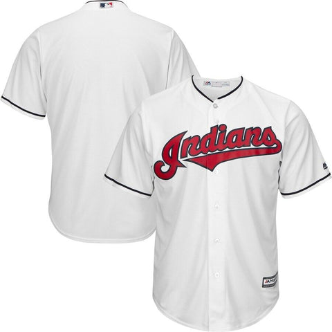 Cleveland Indians Majestic Official Cool Base Jersey - White 2019