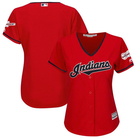Cleveland Indians Majestic Women's Alternate 2019 All-Star Game Patch Cool Base Team Jersey – Scarlet 2019
