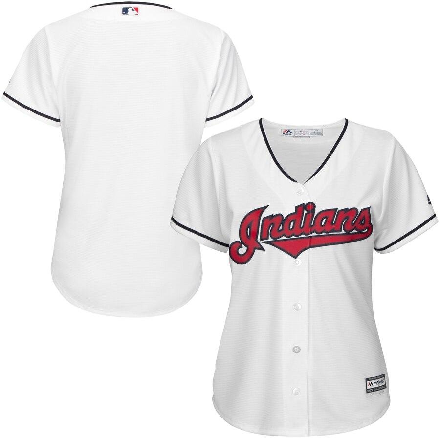 Cleveland Indians Majestic Women's Cool Base Jersey - White 2019