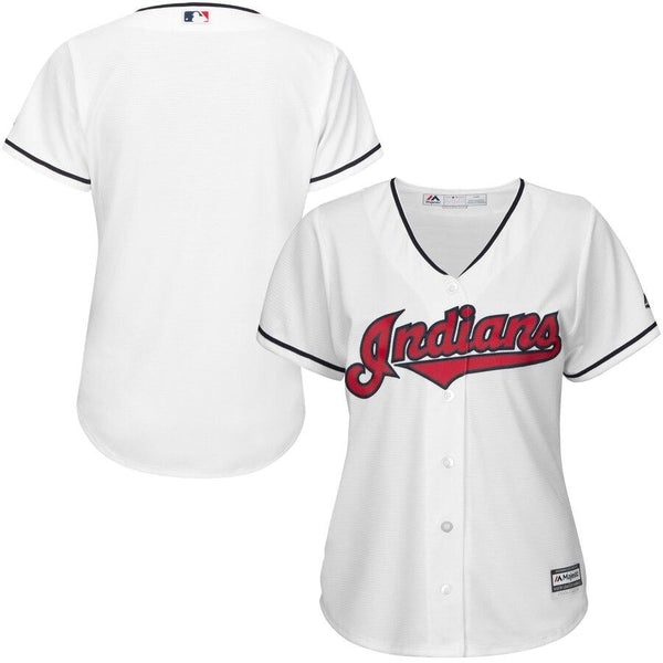 Cleveland Indians Majestic Women's Cool Base Jersey - White 2019