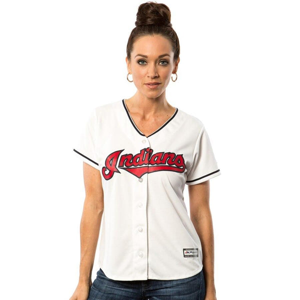 Cleveland Indians Majestic Women's Cool Base Jersey - White 2019