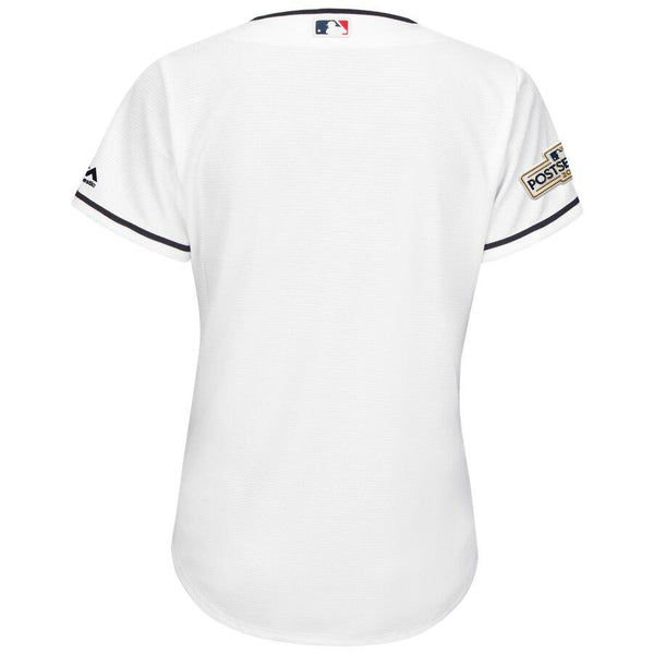 Cleveland Indians Majestic Women's Postseason Cool Base Team Jersey – White 2019