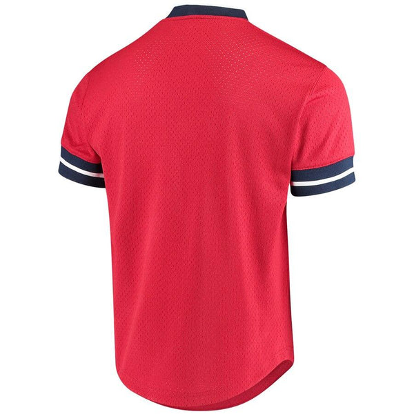 Cleveland Indians Mitchell &amp; Ness Mesh V-Neck Jersey – Red 2019