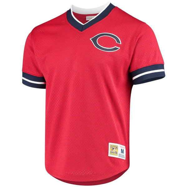 Cleveland Indians Mitchell &amp; Ness Mesh V-Neck Jersey – Red 2019