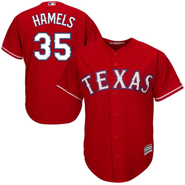 Cole Hamels Texas Rangers Majestic Official Cool Base Player Jersey - Red 2019