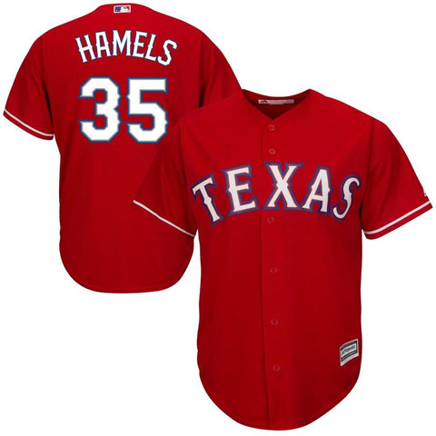 Cole Hamels Texas Rangers Majestic Official Cool Base Player Jersey - Red 2019