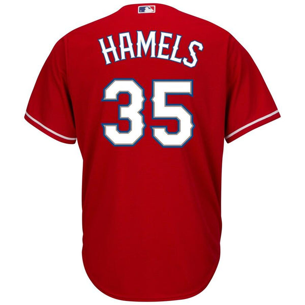 Cole Hamels Texas Rangers Majestic Official Cool Base Player Jersey - Red 2019