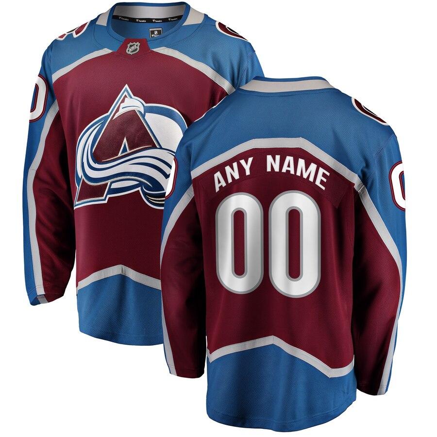 Colorado Avalanche Home Breakaway Custom Jersey - Maroon 2019