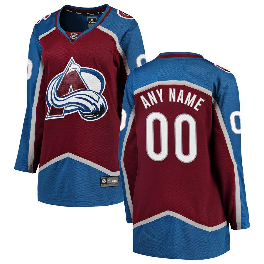 Colorado Avalanche Women's Home Breakaway Custom Jersey - Maroon 2019