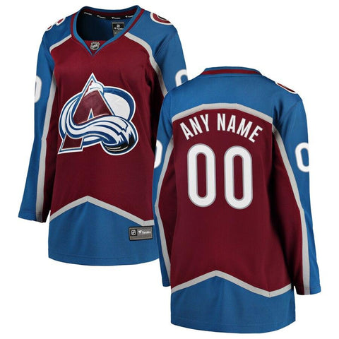 Colorado Avalanche Women's Home Breakaway Custom Jersey - Maroon 2019