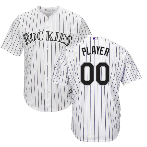 Colorado Rockies Majestic Home Cool Base Custom Jersey - White 2019