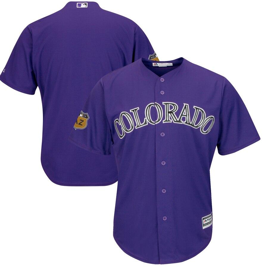 Colorado Rockies Majestic Spring Training Cool Base Team Jersey - Purple 2019