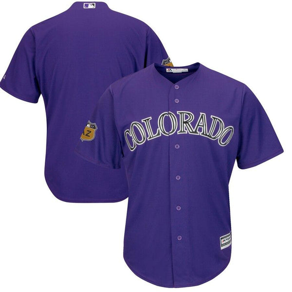 Colorado Rockies Majestic Spring Training Cool Base Team Jersey - Purple 2019