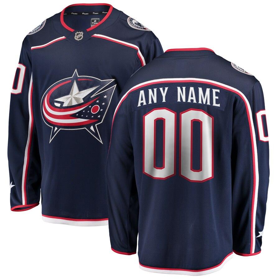 Columbus Blue Jackets Home Breakaway Custom Jersey - Navy 2019