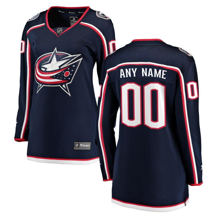Columbus Blue Jackets Women's Home Breakaway Custom Jersey - Navy 2019