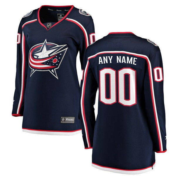 Columbus Blue Jackets Women's Home Breakaway Custom Jersey - Navy 2019