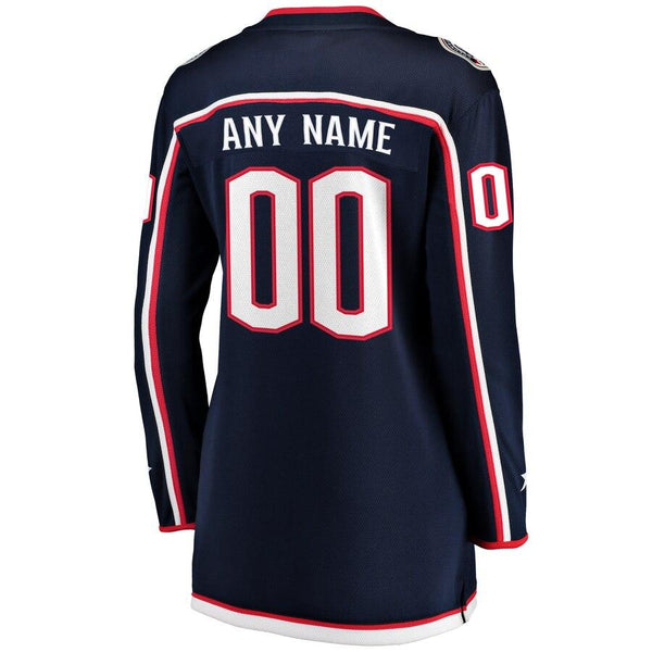 Columbus Blue Jackets Women's Home Breakaway Custom Jersey - Navy 2019