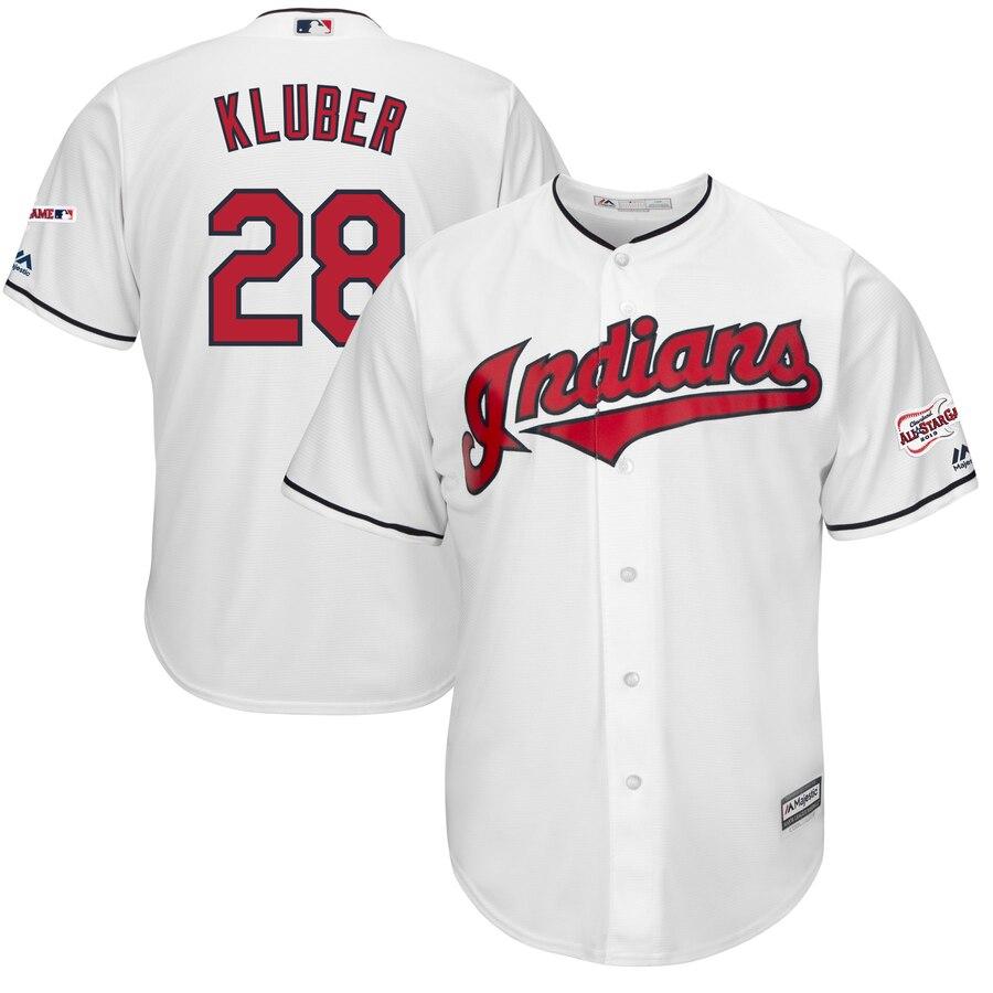 Corey Kluber Cleveland Indians Majestic Home 2019 All-Star Game Patch Cool Base Player Jersey – White 2019