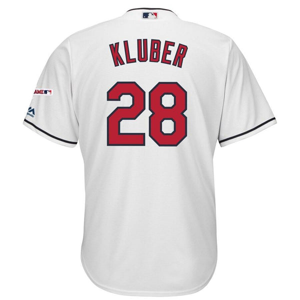 Corey Kluber Cleveland Indians Majestic Home 2019 All-Star Game Patch Cool Base Player Jersey – White 2019