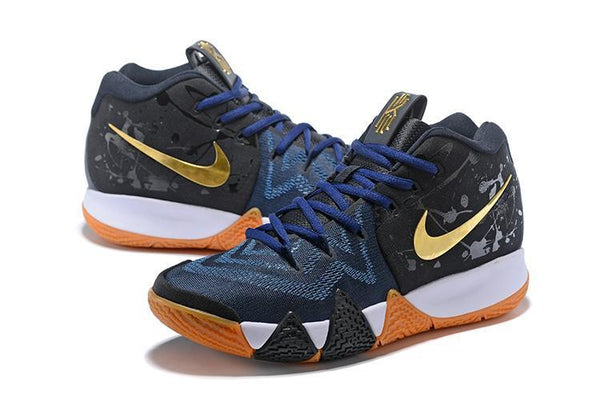 Nike Kyrie 4 Black Navy Gold Basketball Shoes Sneaker Sale Size US 7,8,8.5,9.5,10,11,12