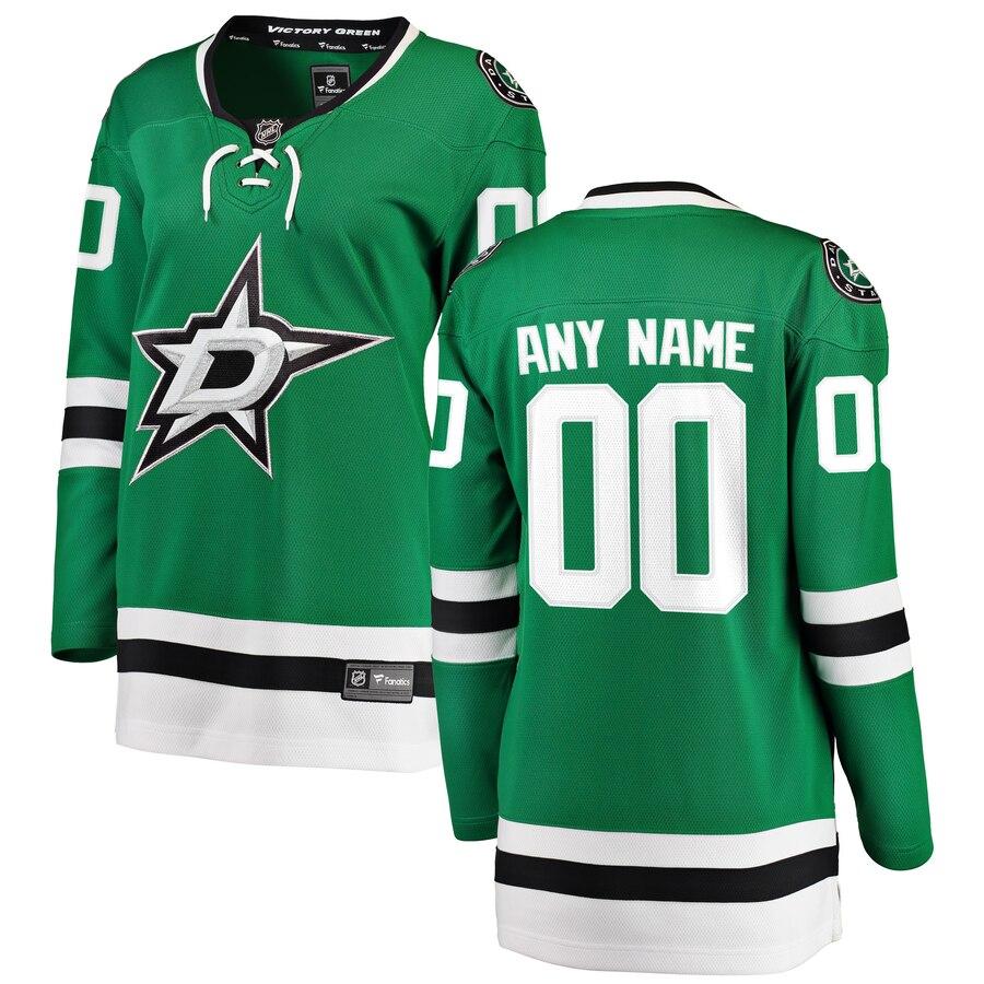 Dallas Stars Women's Home Breakaway Custom Jersey - Green 2019