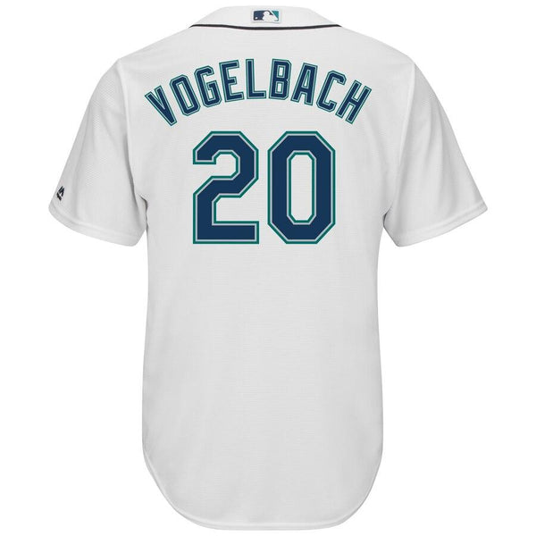 Dan Vogelbach Seattle Mariners Majestic Home Cool Base Player Jersey - White 2019