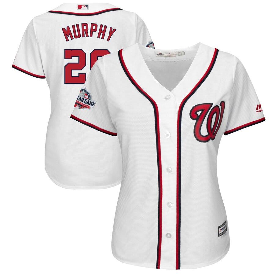 Daniel Murphy Washington Nationals Majestic Women's All-Star Game Home Cool Base Player Jersey – White 2019