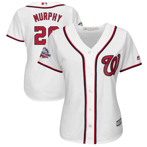 Daniel Murphy Washington Nationals Majestic Women's All-Star Game Home Cool Base Player Jersey – White 2019