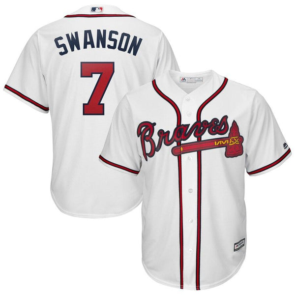 Dansby Swanson Atlanta Braves Majestic 2019 Home Official Cool Base Player Jersey - White 2019