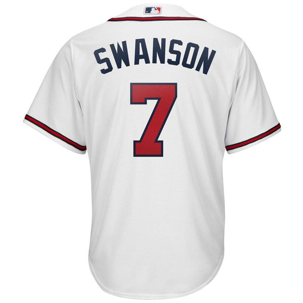 Dansby Swanson Atlanta Braves Majestic 2019 Home Official Cool Base Player Jersey - White 2019