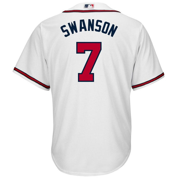 Dansby Swanson Atlanta Braves Majestic Home Official Cool Base Replica Player Jersey - White 2019