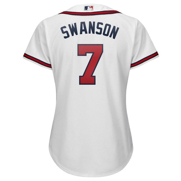 Dansby Swanson Atlanta Braves Majestic Women's 2019 Home Cool Base Player Jersey - White 2019