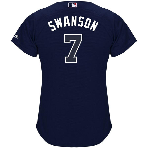 Dansby Swanson Atlanta Braves Majestic Women's Cool Base Player Jersey - Navy 2019