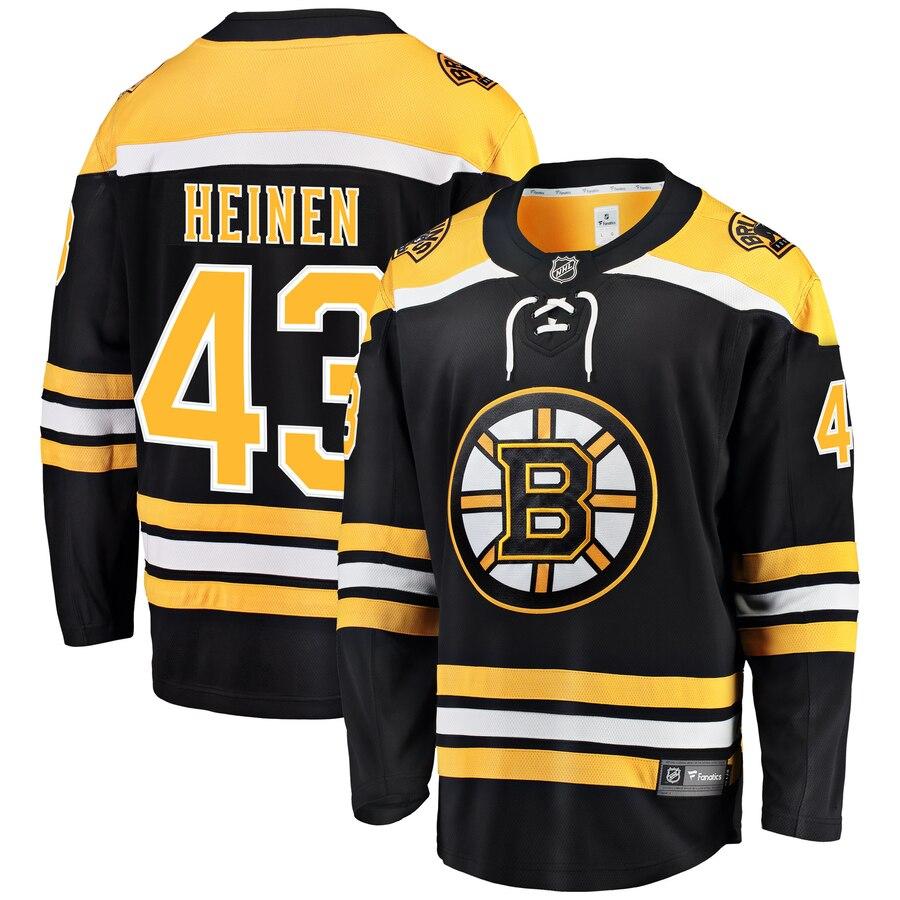 Danton Heinen Boston Bruins Home Breakaway Player Jersey – Black 2019