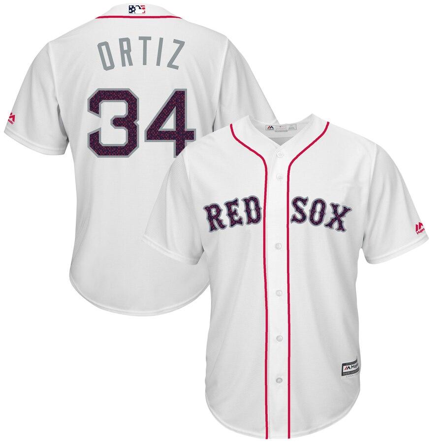 David Ortiz Boston Red Sox Majestic Fashion Stars &amp; Stripes Cool Base Player Jersey - White 2019