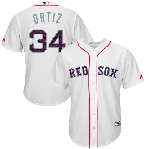 David Ortiz Boston Red Sox Majestic Fashion Stars &amp; Stripes Cool Base Player Jersey - White 2019