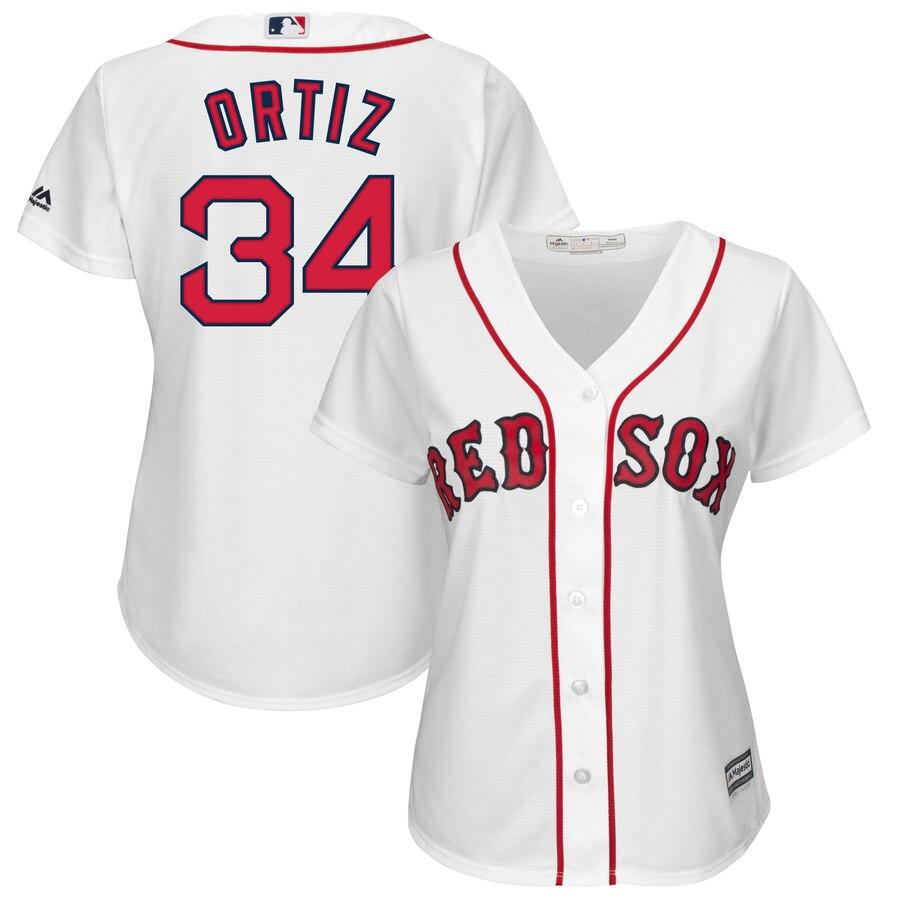 David Ortiz Boston Red Sox Majestic Women's Cool Base Player Jersey - White 2019