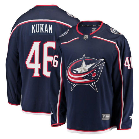 Dean Kukan Columbus Blue Jackets Breakaway Jersey – Navy 2019