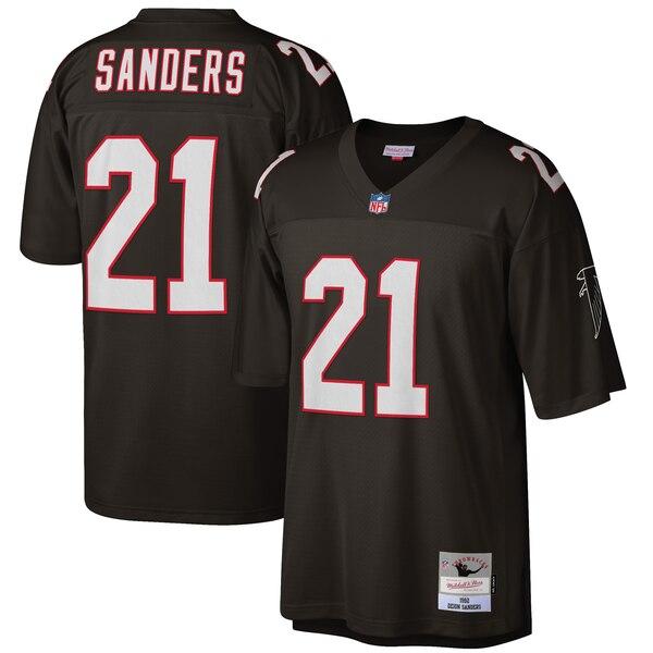 Deion Sanders Atlanta Falcons Mitchell &amp; Ness 1992 Retired Player Vintage Replica Jersey - Black 2019