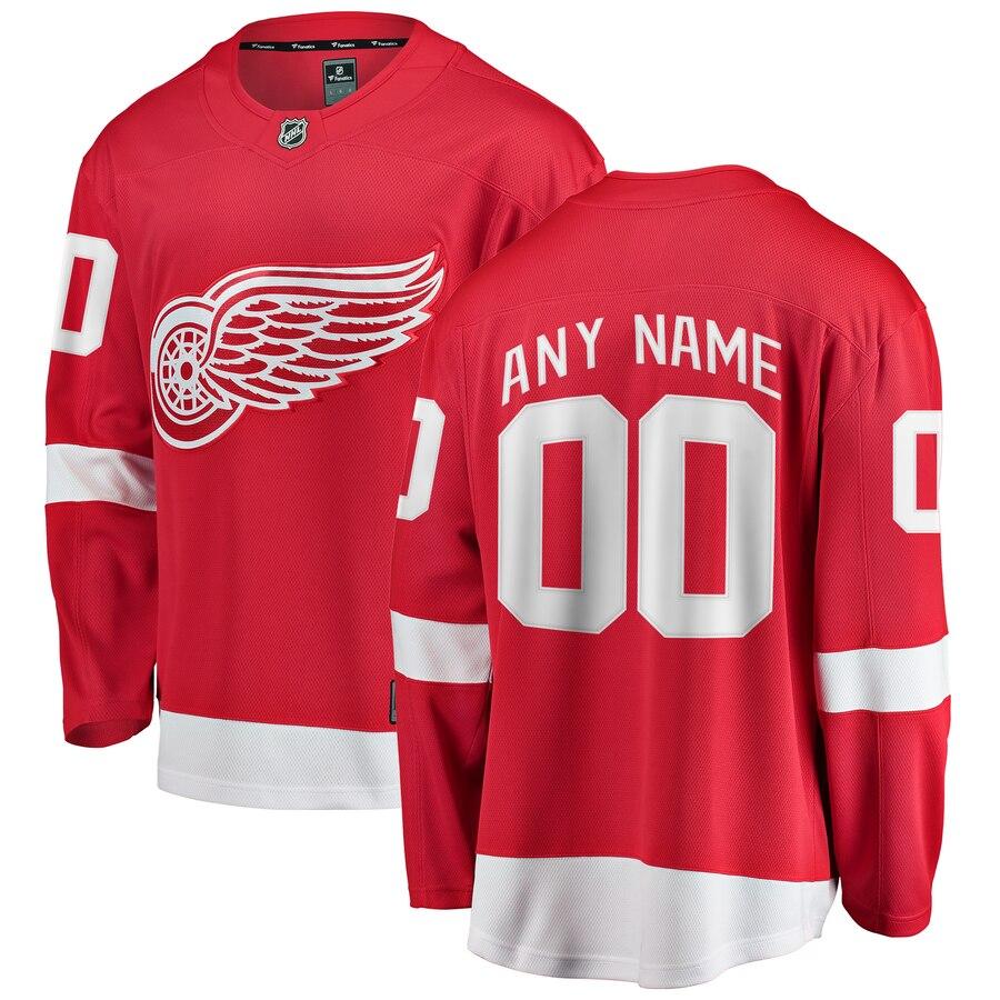 Detroit Red Wings Home Breakaway Custom Jersey - Red 2019