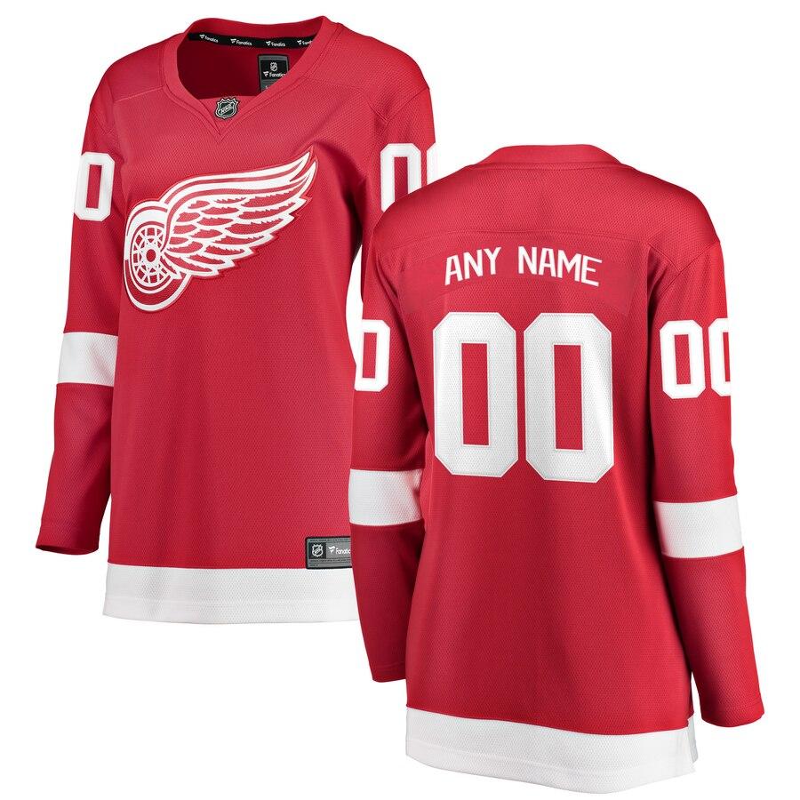 Detroit Red Wings Women's Home Breakaway Custom Jersey - Red 2019