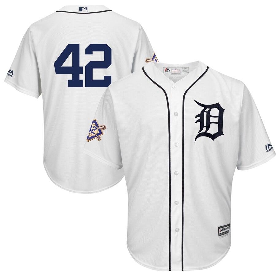 Detroit Tigers Majestic 2019 Jackie Robinson Day Official Cool Base Jersey – White 2019