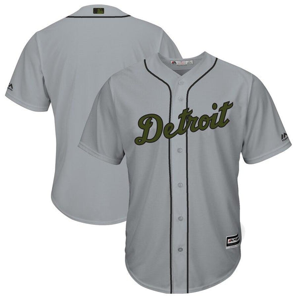 Detroit Tigers Majestic Memorial Day Cool Base Team Jersey - Gray 2019